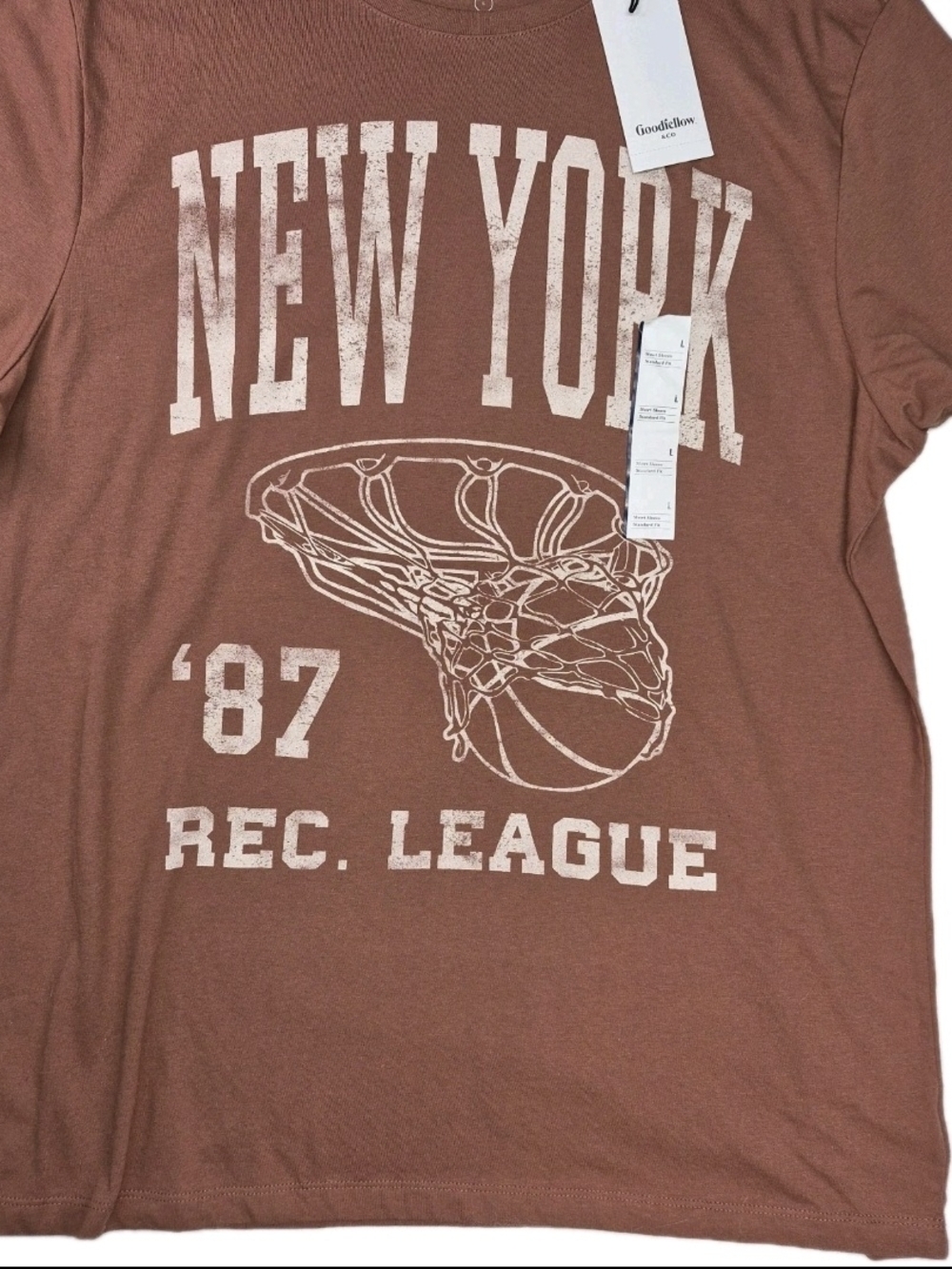 Goodfellow & Co Men’s Large NEW YORK '87 Graphic Tee  Cayenne/Rust